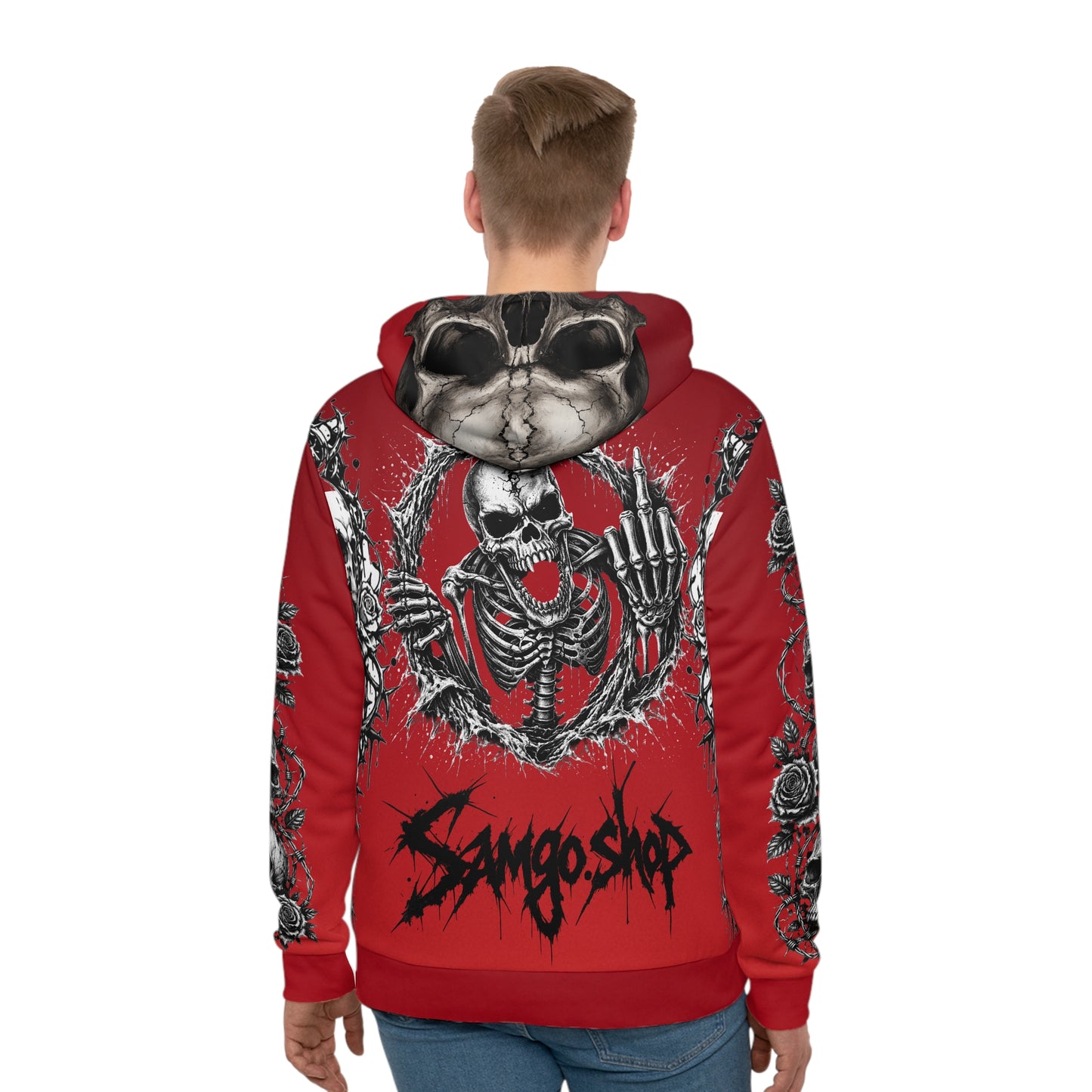 Copy of Copy of King skull Men's Hoodie — 'Infamous' Gothic All-Over Print