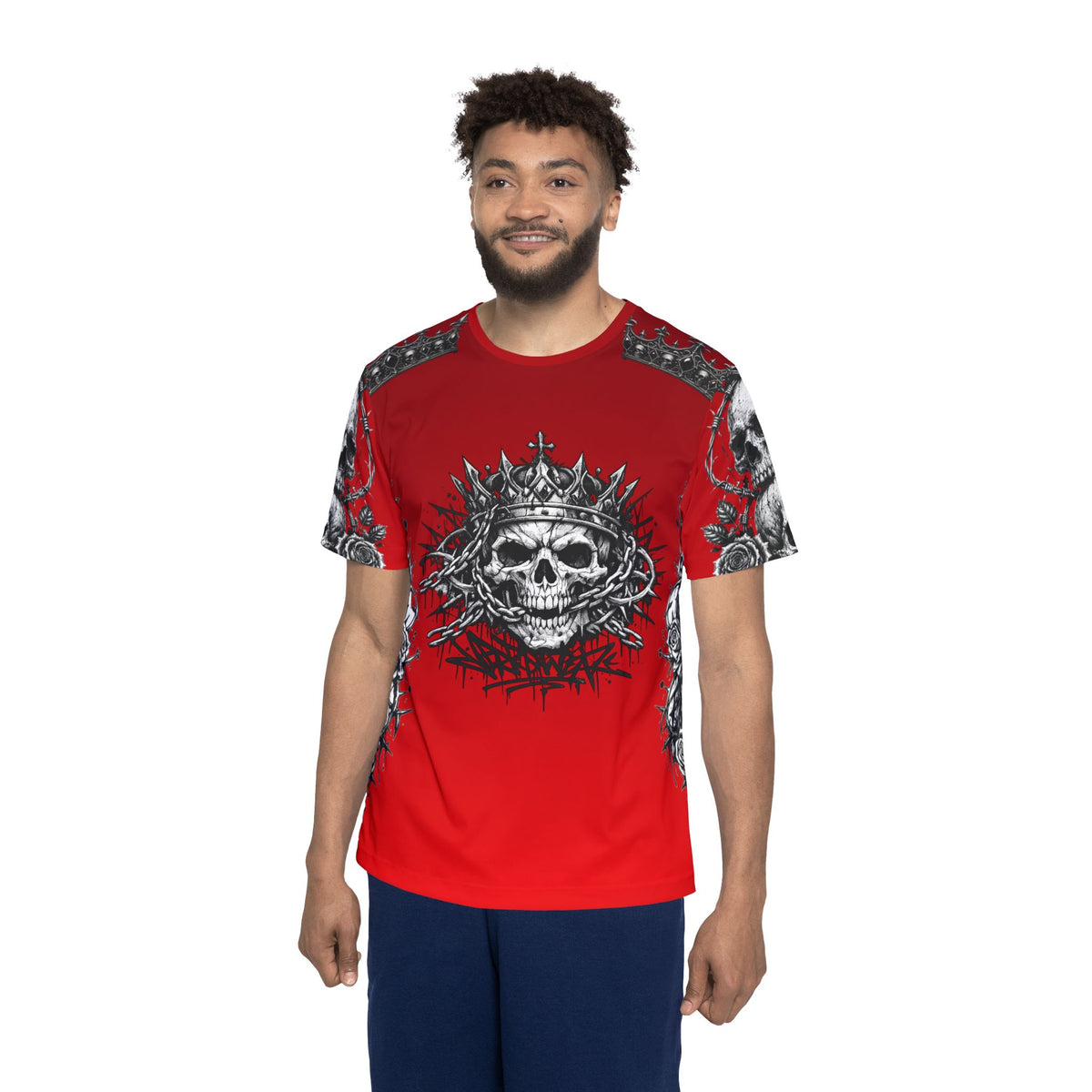 Copy of Copy of Red-King skull Men's Hoodie — 'Infamous' Gothic All-Over Print