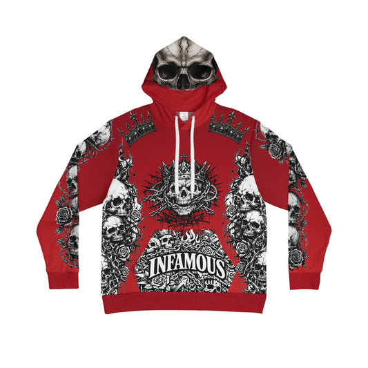 King skull Men's Hoodie — 'Infamous' Gothic All-Over Print