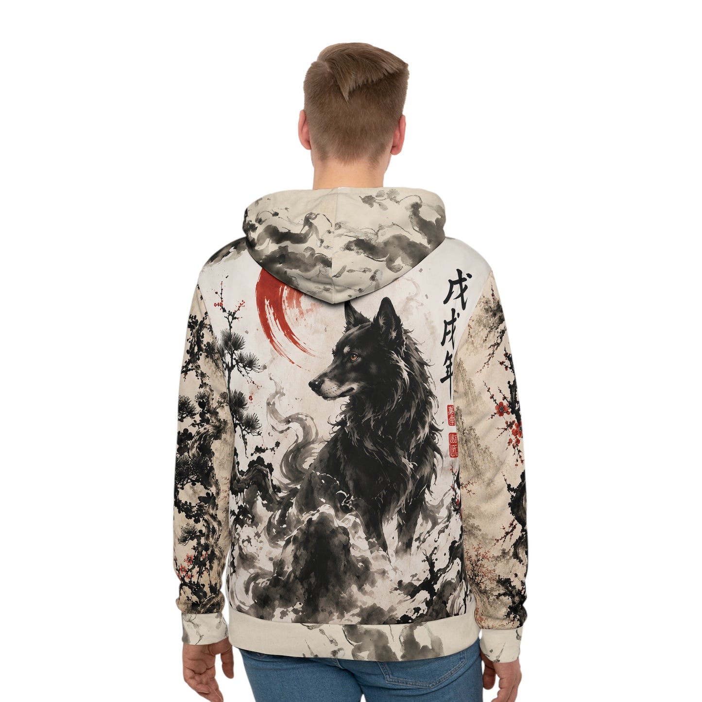 Dog Zodiac Ink-Style Hoodie – Chinese Year of the Dog Artwork AOP