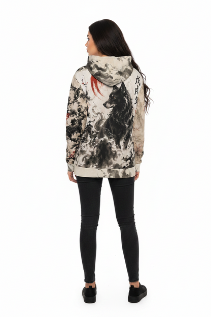 Dog Zodiac Ink-Style Hoodie – Chinese Year of the Dog Artwork AOP