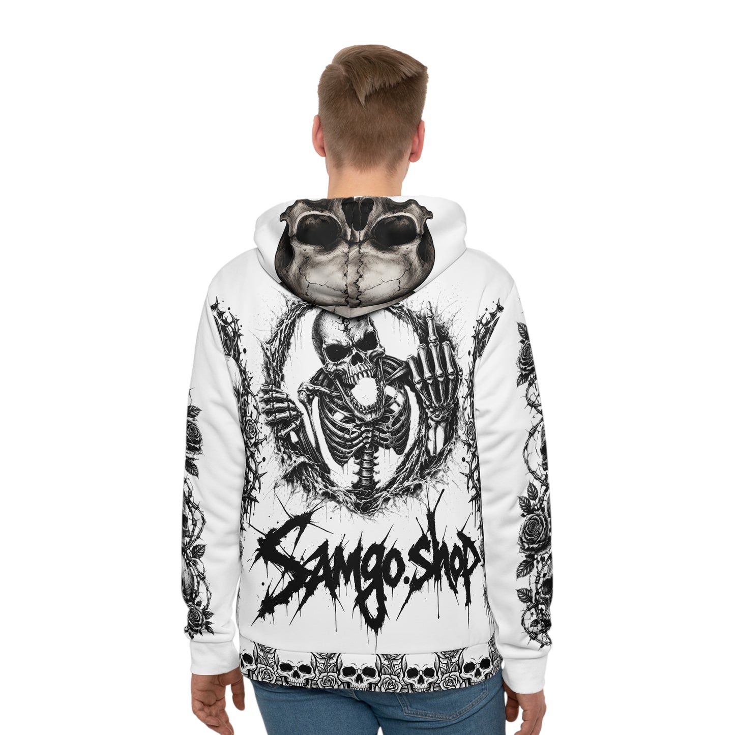Copy of Copy of Skull Crest Men's Hoodie — 'Infamous' Gothic All-Over Print