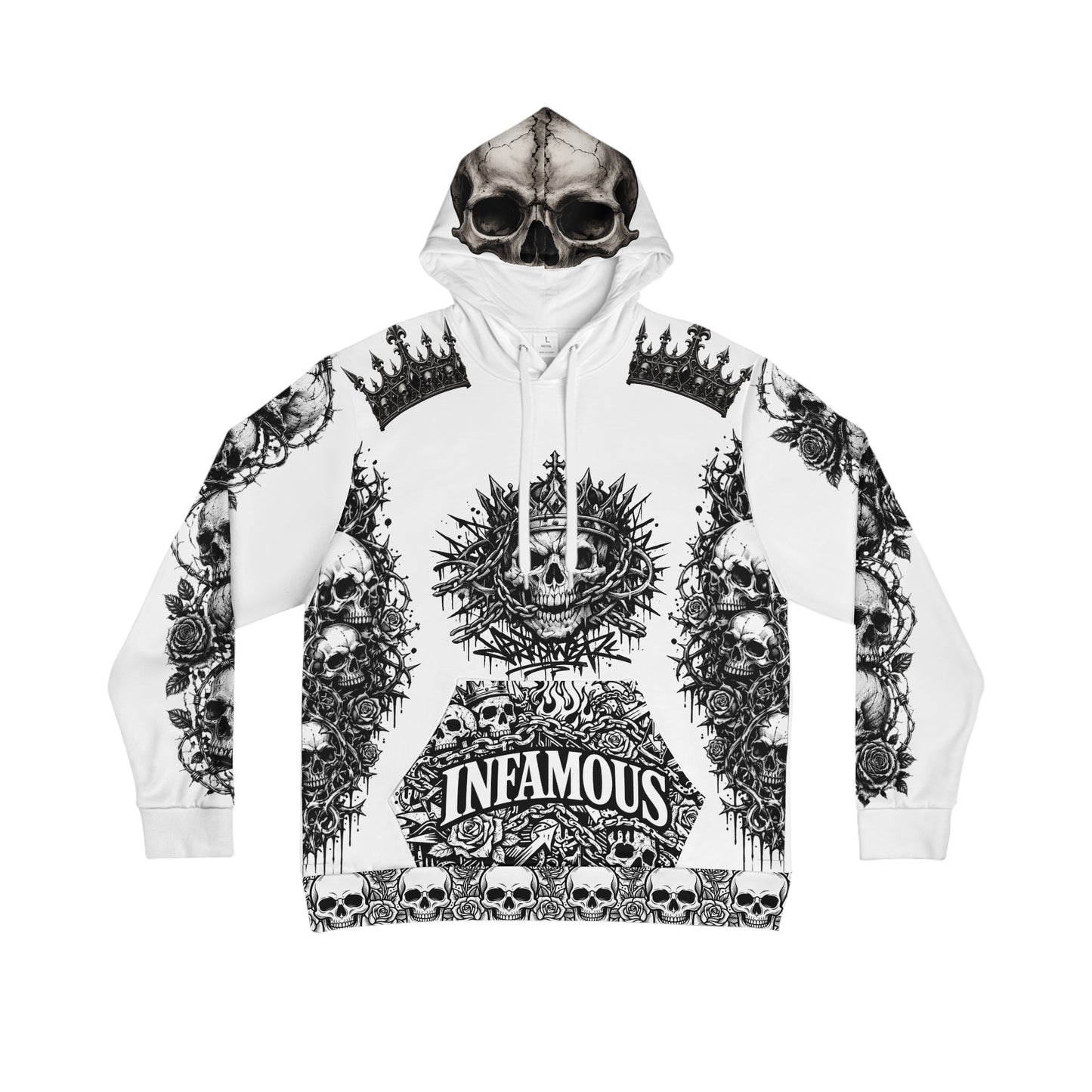 Copy of Copy of Skull Crest Men's Hoodie — 'Infamous' Gothic All-Over Print