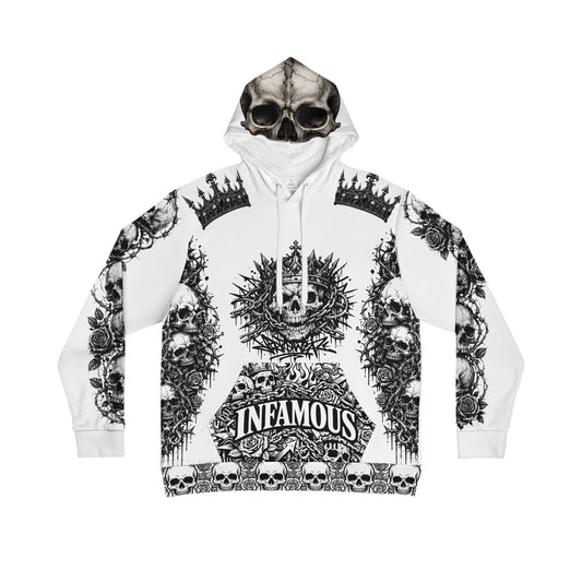 Skull Crest Men's Hoodie — 'Infamous' Gothic All-Over Print