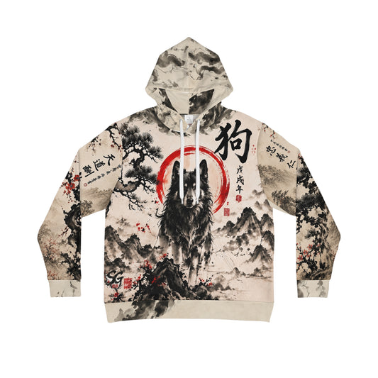 Dog Zodiac Ink-Style Hoodie – Chinese Year of the Dog Artwork AOP