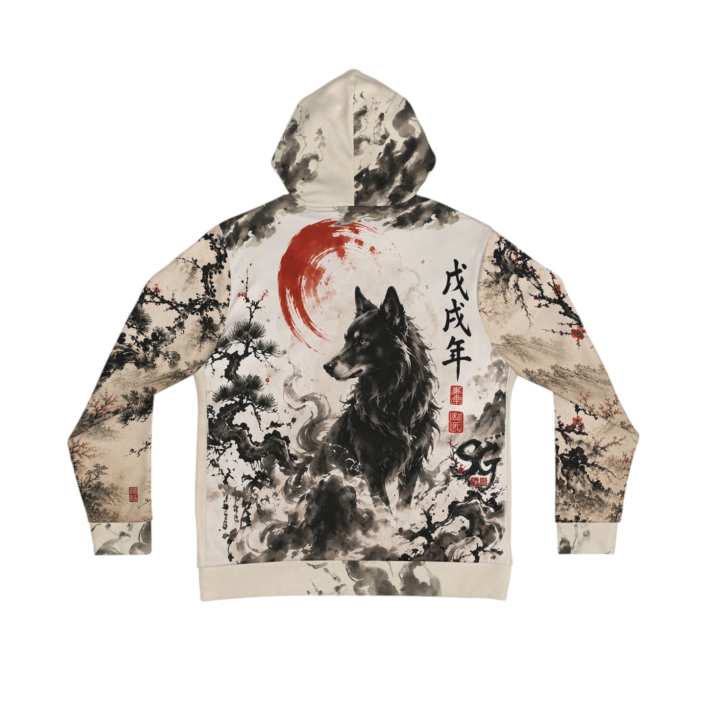 Dog Zodiac Ink-Style Hoodie – Chinese Year of the Dog Artwork AOP