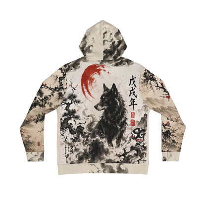 Dog Zodiac Ink-Style Hoodie – Chinese Year of the Dog Artwork AOP